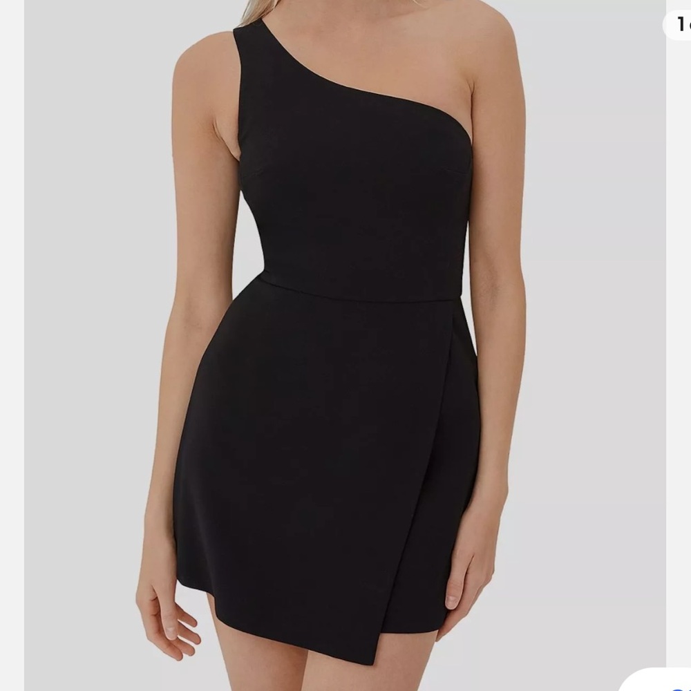 French connection black one shoulder dress